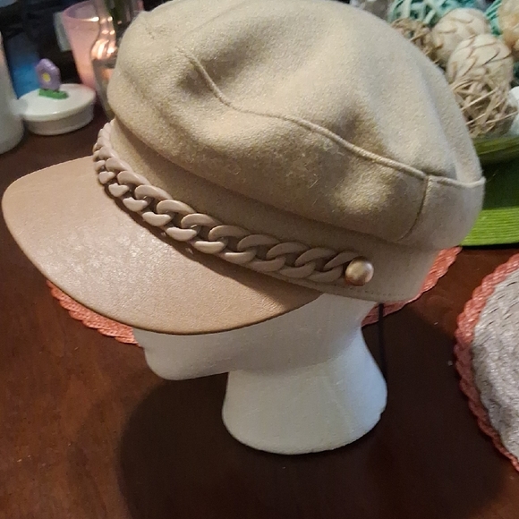 Tan Chain-Embellished Cap - Picture 2 of 5
